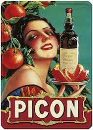 An old logo of a french aperitif called picon