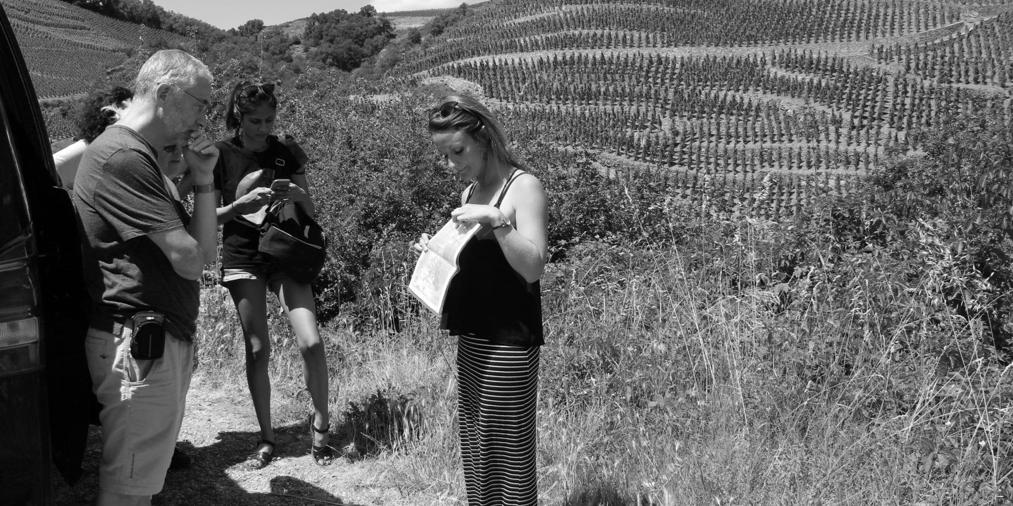a woman guiding client in the rhone valley