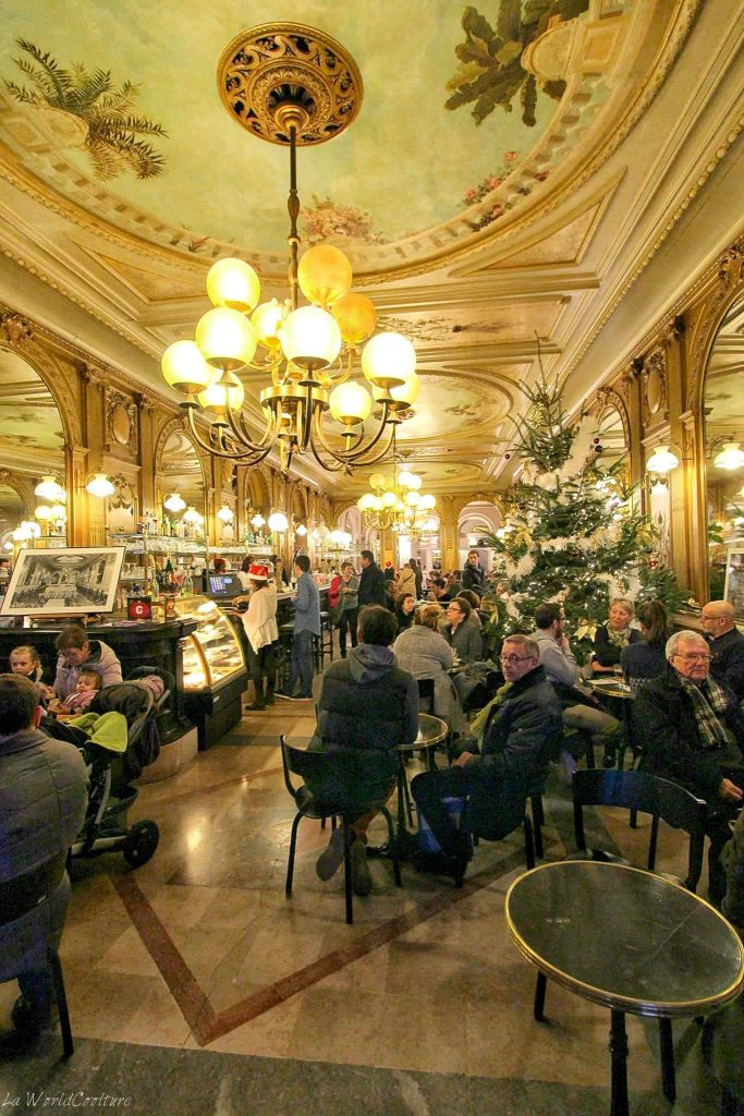 inside of cafe de la paix in la rochelle