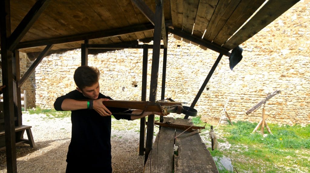 a teen trying crossbow
