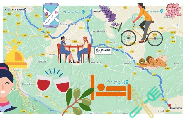 a map of what to do in Provence by bike