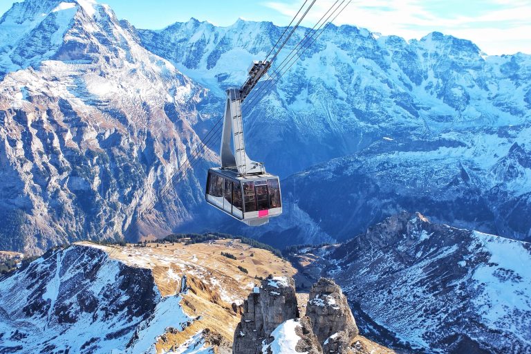 cable car at the Summit of schilthorn