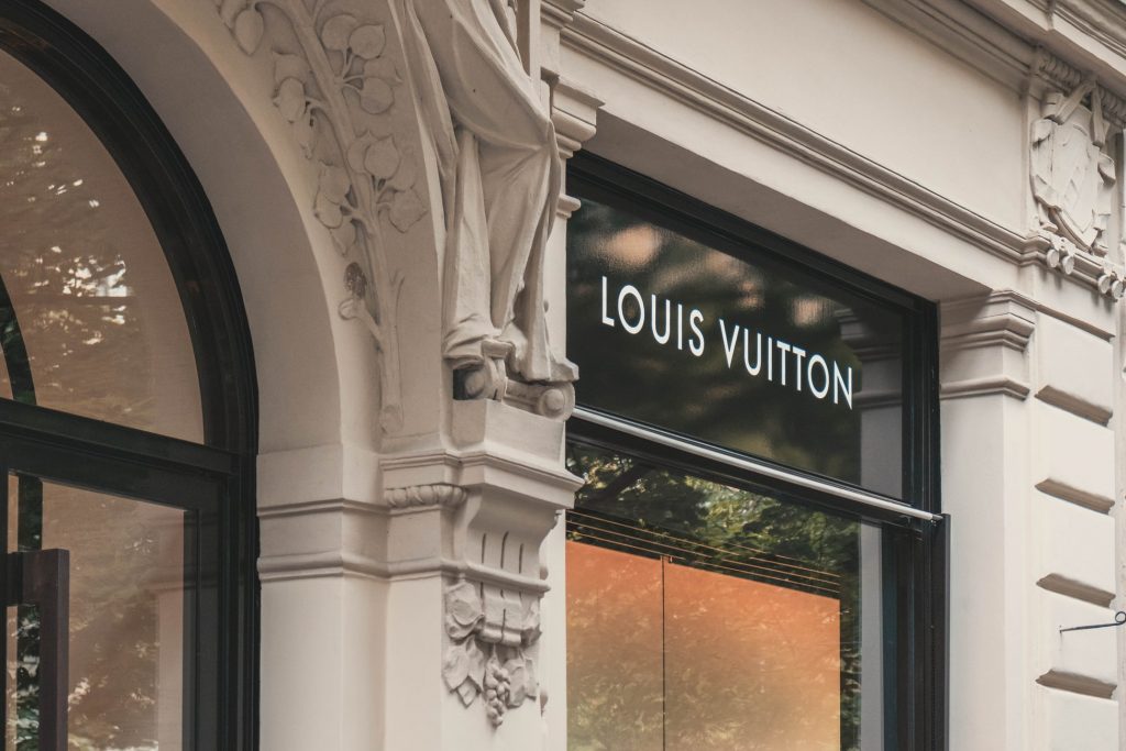 Louis Vuitton shop store along Passeig de Gracia upmarket street