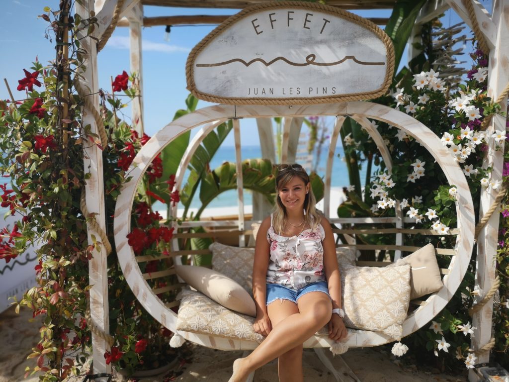 Woman on the beach of Juan-les-Pins