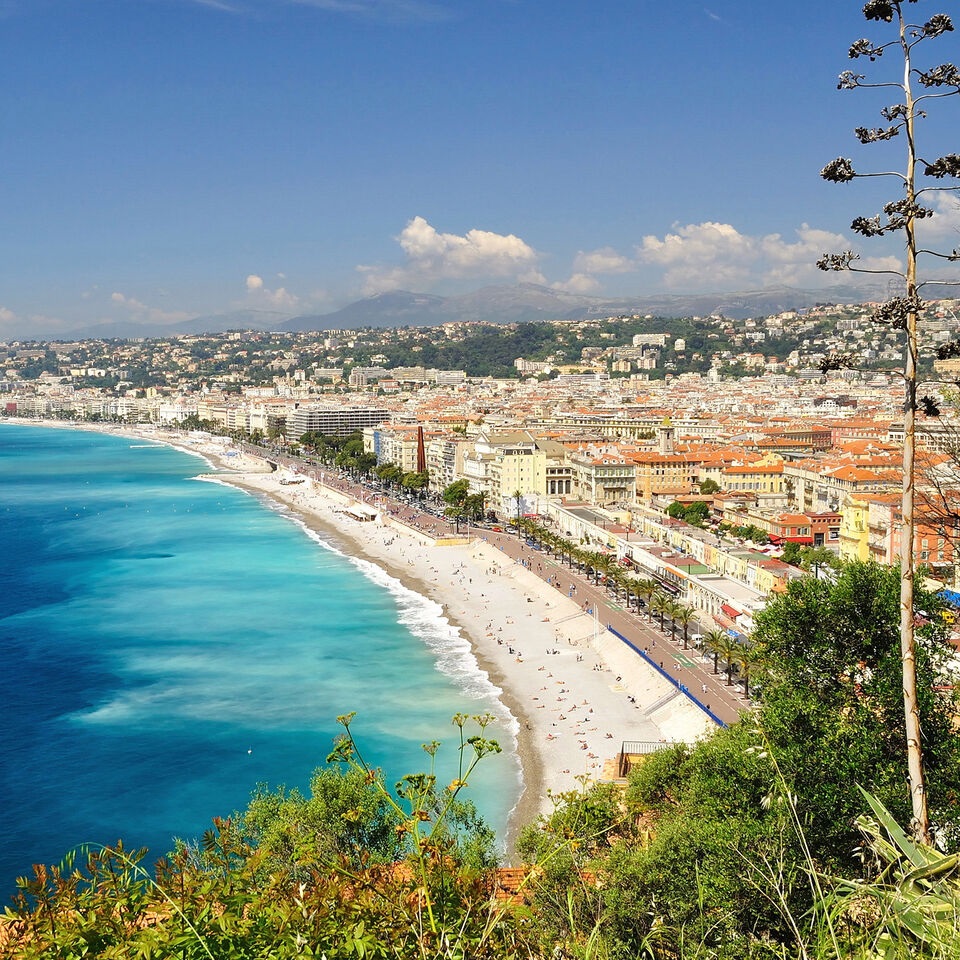 Landscape with the sea and the city of Nice