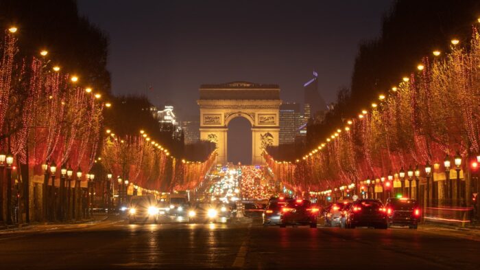 The Champs-Elysées illuminated during winter