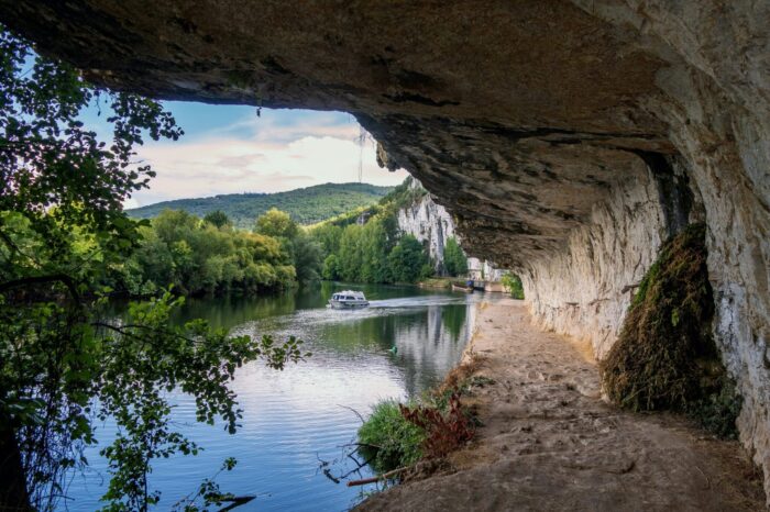 Saint-Cirq-Lapopie cliff village in spring France