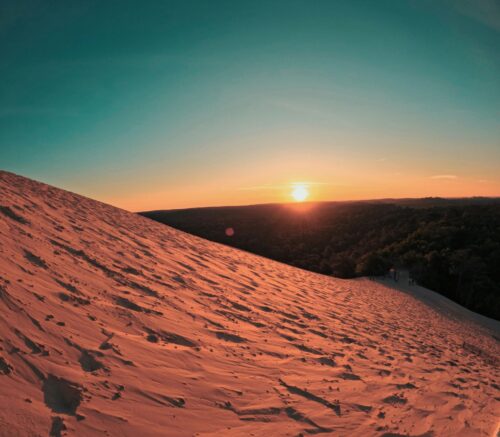 sunrise France Dune du Pilat sand patterns