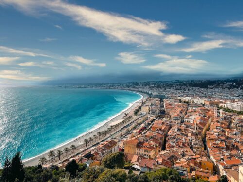 Nice beach Baie des Anges France coastline